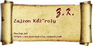 Zajzon Károly névjegykártya