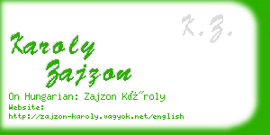 karoly zajzon business card
